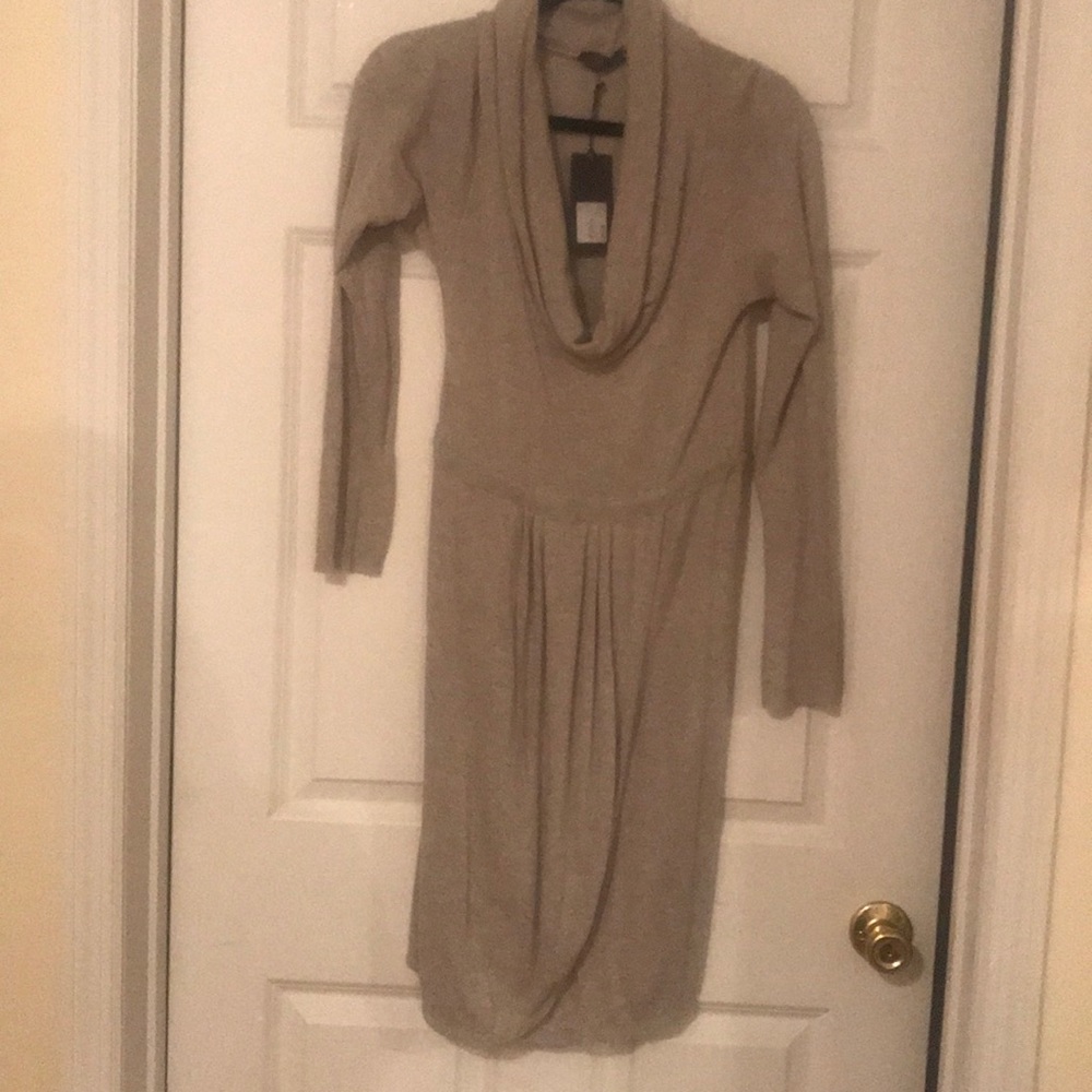 Cashmere/angora wool blend cowlneck dress SoAllure